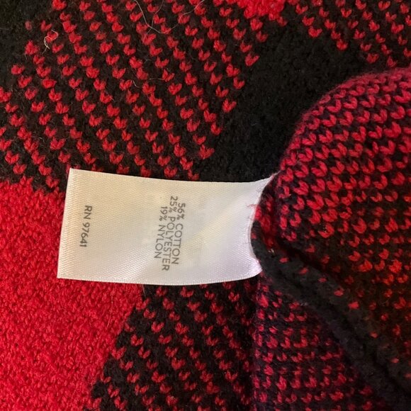 J Jill Womens Red & Black buffalo Plaid Hooded Button-Up Cardigan Coat 2X comfy - Picture 6 of 7